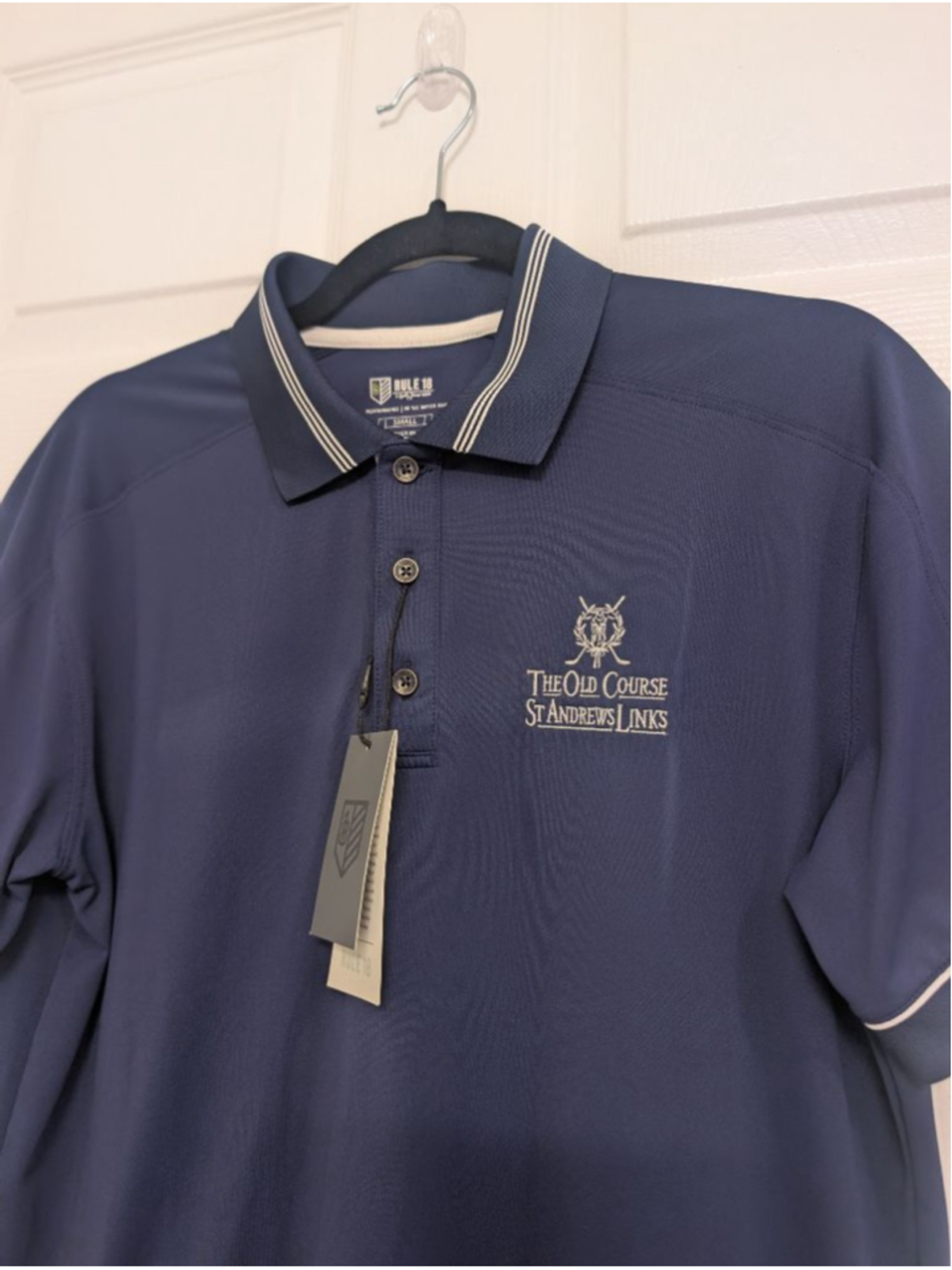NEW St Andrews Links Old Course Golf Polo Rule 18 Bobby Jones Scotland Shirt